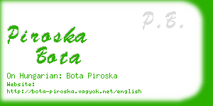 piroska bota business card